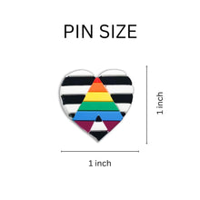 Load image into Gallery viewer, Straight Ally LGBTQ Gay Pride Heart Silicone Pins - The Awareness Company