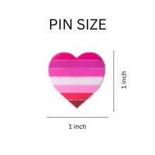 Load image into Gallery viewer, Silicone Lesbian Pride Heart Pins - The Awareness Company