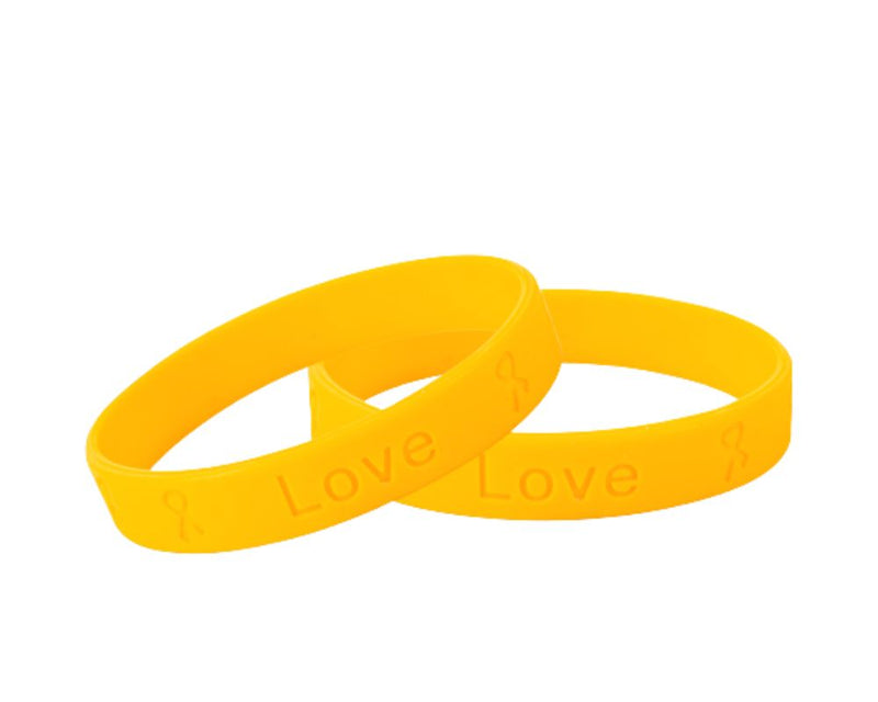 Gold Silicone Bracelets for Childhood Cancer, Pediatric Cancer - Cheap Gold Wristbands - The Awareness Company