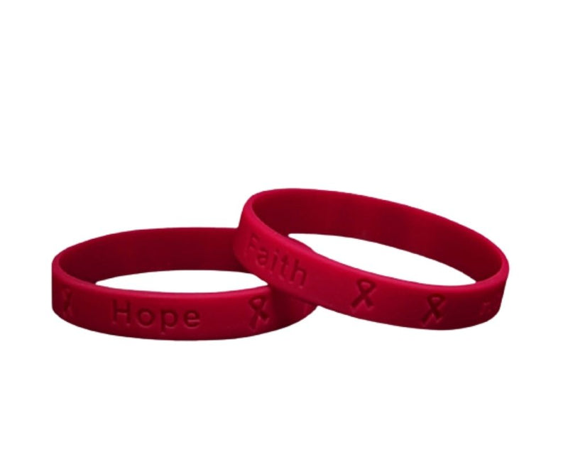 Burgundy Silicone Bracelets for Multiple Myleoma, Sickel Cell Anemia Fundraising - The Awareness Company