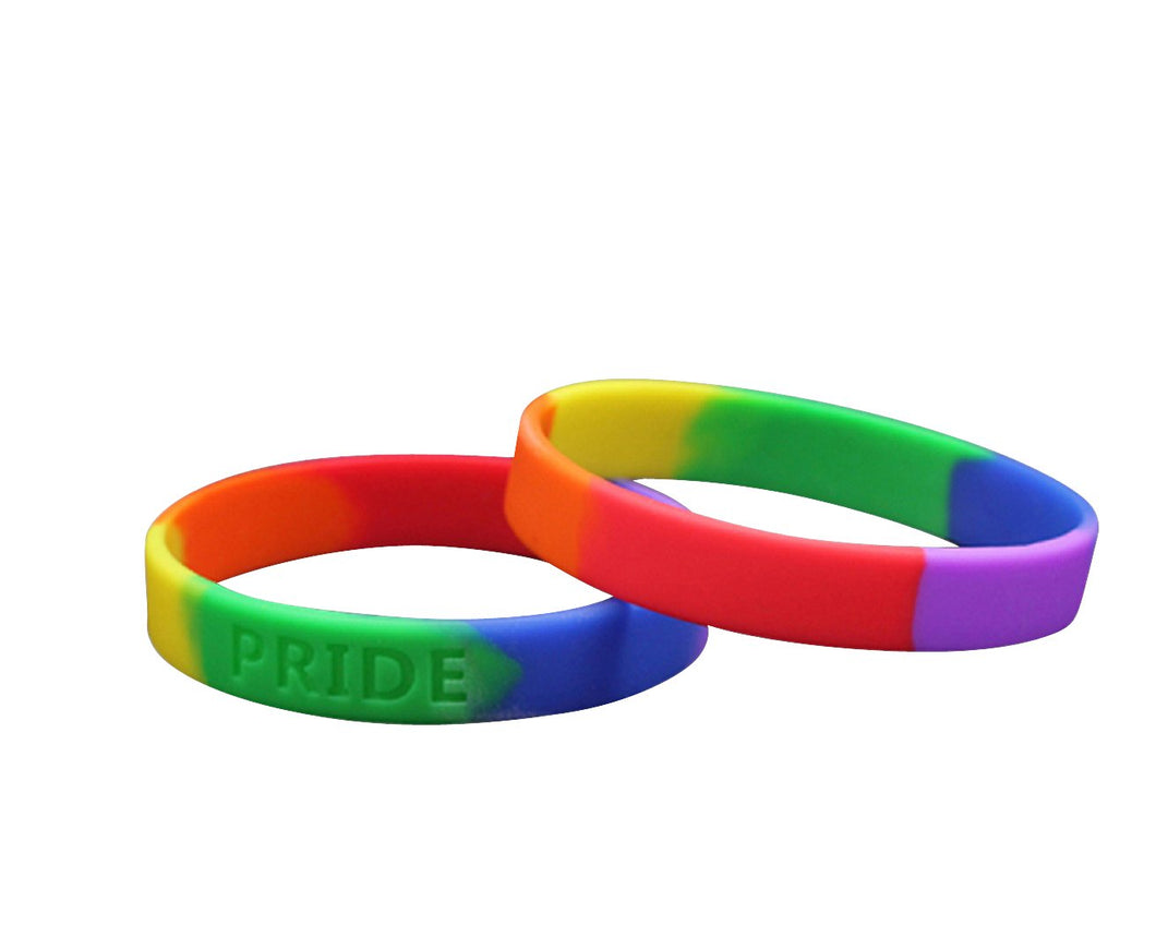 Rainbow Silicone Bracelets, Rainbow LGBTQ Wristbands Cheap - The Awareness Company