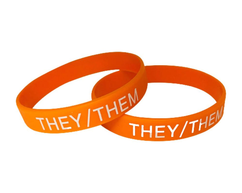 They Them Pronoun Silicone Gay Pride Wristbands - The Awareness Company