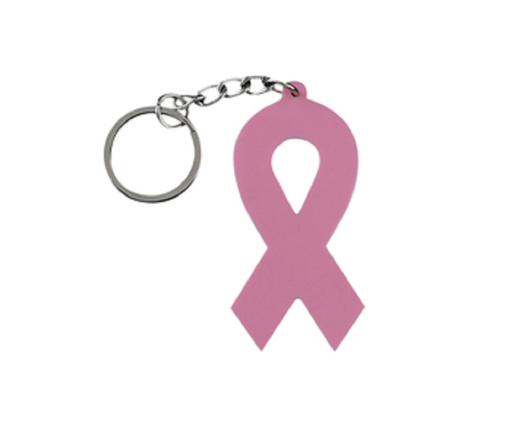 Bulk Silicone Pink Ribbon Keychains for Breast Cancer Fundraising - The Awareness Company