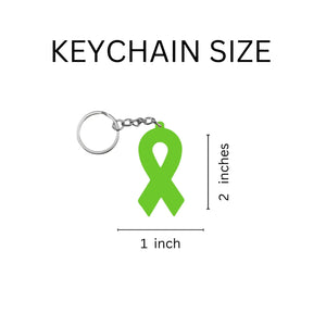 Lime Green Silicone Ribbon Keychains, Lymphoma, Lyme Disease - The Awareness Company