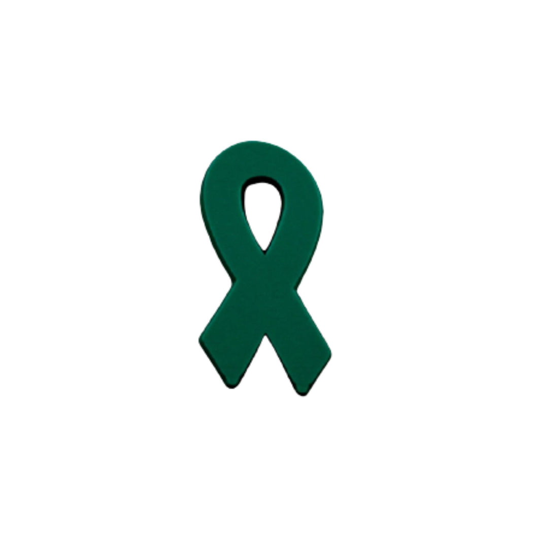 Bulk Green Silicone Ribbon Pins, Mental Health, Organ Donation Awareness 
