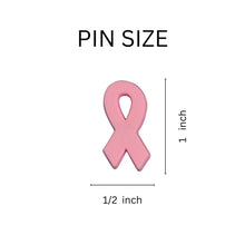 Load image into Gallery viewer, Bulk Pink Silicone Ribbon Pins, Inexpensive Pink Breast Cancer Pins