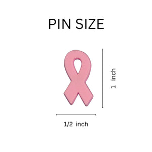 Bulk Pink Silicone Ribbon Pins, Inexpensive Pink Breast Cancer Pins