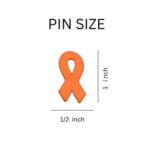 Load image into Gallery viewer, Orange Silicone Ribbon Pins Wholesale, Bulk Awareness Giveaways