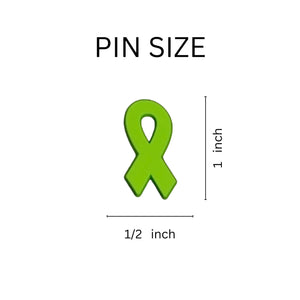 Lime Green Silicone Ribbon Pins, Bulk Awareness Event Giveaways