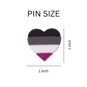 Silicone Asexual LGBTQ Pride Heart Pins - The Awareness Company