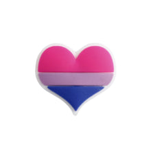 Load image into Gallery viewer, Bulk Bisexual Flag Heart Pins, Inexpensive Bisexual Pins - The Awareness Company