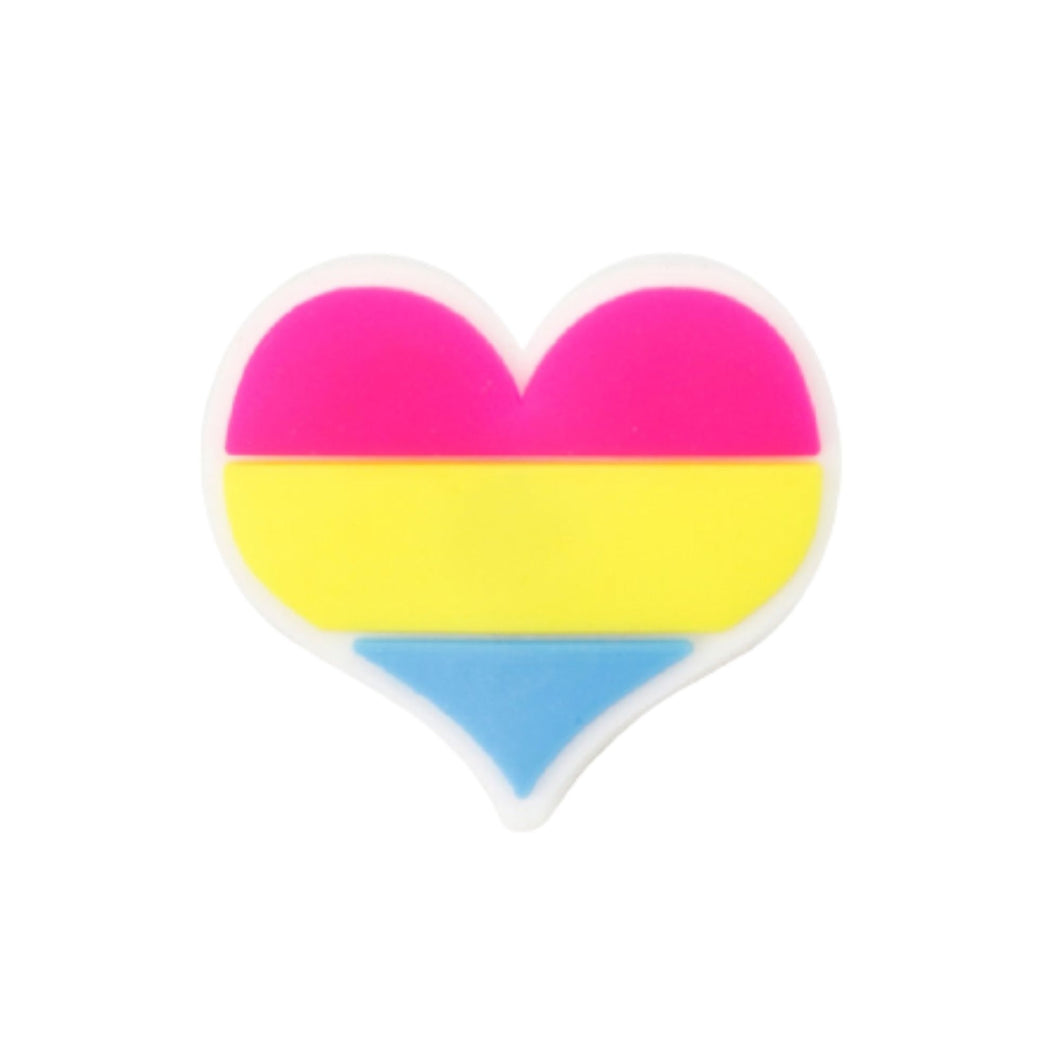Bulk Pansexual Flag Heart Pins, Inexpensive Pansexual Pins