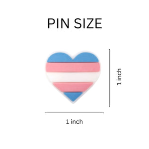 Bulk Transgender Flag Heart Silicone Pins, Cheap Transgender Pins