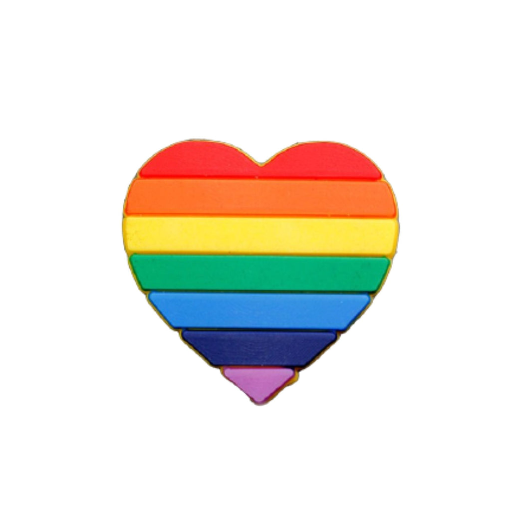 Bulk Rainbow Flag Heart Pins, Inexpensive Gay Pride Pins