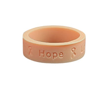 Load image into Gallery viewer, Bulk Peach Ribbon Silicone Rings - The Awareness Company