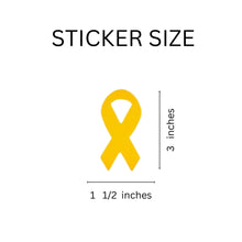 Load image into Gallery viewer, Large Gold Ribbon Stickers Wholesale, Childhood Cancer Awareness