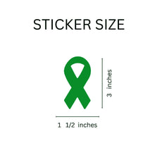 Load image into Gallery viewer, Large Green Ribbon Stickers, Mental Health, Bipolar Disorder 
