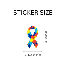 Load image into Gallery viewer, Large Autism Awareness Ribbon Shaped Awareness Stickers