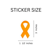 Load image into Gallery viewer, Large Orange Ribbon Stickers Wholesale, Leukemia Awareness Labels