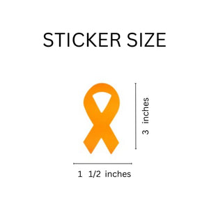 Large Orange Ribbon Stickers Wholesale, Leukemia Awareness Labels