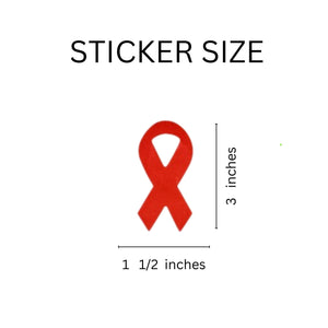 Large Red Ribbon Stickers Wholesale, HIV/AIDS Awareness Stickers