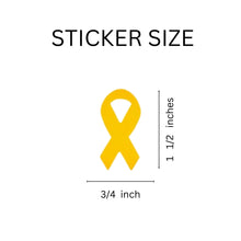 Load image into Gallery viewer, Small Gold Ribbon Stickers - The Awareness Company