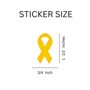 Small Gold Ribbon Stickers - The Awareness Company
