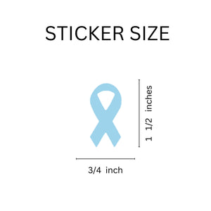 Small Light Blue Ribbon Stickers - The Awareness Company