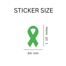 Load image into Gallery viewer, Small Green Ribbon Stickers - The Awareness Company