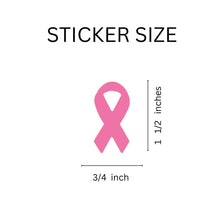 Load image into Gallery viewer, Small Pink Ribbon Shaped Stickers for Breast Cancer Awareness - The Awareness Company