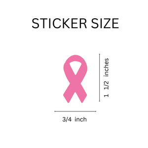 Small Pink Ribbon Shaped Stickers for Breast Cancer Awareness - The Awareness Company