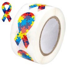 Load image into Gallery viewer, Small Autism Ribbon Stickers, Autism Awareness Labels, Decals