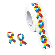 Load image into Gallery viewer, Small Autism Ribbon Stickers, Autism Awareness Labels, Decals