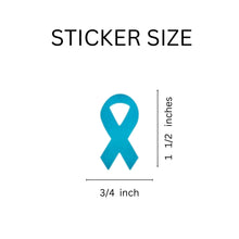 Load image into Gallery viewer, Small Teal Ribbon Stickers, Ovarian Cancer Awareness