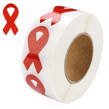Load image into Gallery viewer, Small Red Ribbon Stickers, HIV/AIDS, Drug/Alcohol Prevention - The Awareness Company