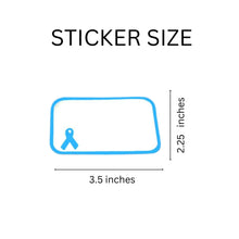 Load image into Gallery viewer, Light Blue Ribbon Name Badge Stickers Wholesale, Prostate Cancer Awareness Labels