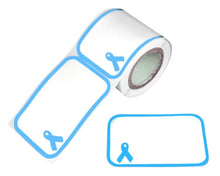 Load image into Gallery viewer, Light Blue Ribbon Name Badge Stickers Wholesale, Prostate Cancer Awareness Labels