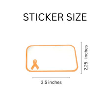 Load image into Gallery viewer, Name Badge Peach Ribbon Stickers for Uterine Cancer - The Awareness Company