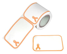 Load image into Gallery viewer, Name Badge Peach Ribbon Stickers for Uterine Cancer - The Awareness Company