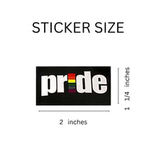 Load image into Gallery viewer, 250 Black Rectangle Rainbow Pride Stickers - The Awareness Company