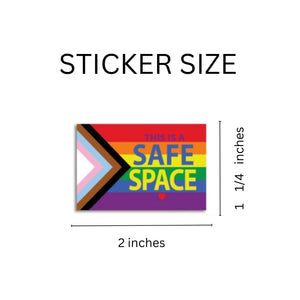 Roll Large Rectangle Daniel QuasarFlag Safe Space Stickers (250 per Roll) - The Awareness Company