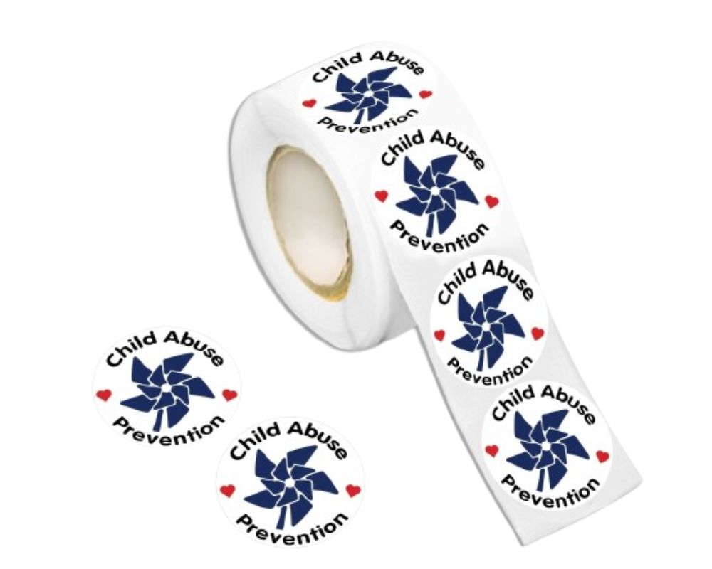 Child Abuse Awareness Stickers, Blue Pinwheel Stickers