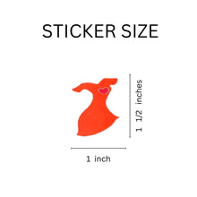 Load image into Gallery viewer, Red Dress Shaped Heart Awareness Stickers, Heart Health Awareness