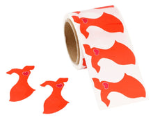 Load image into Gallery viewer, Red Dress Shaped Heart Awareness Stickers, Heart Health Awareness