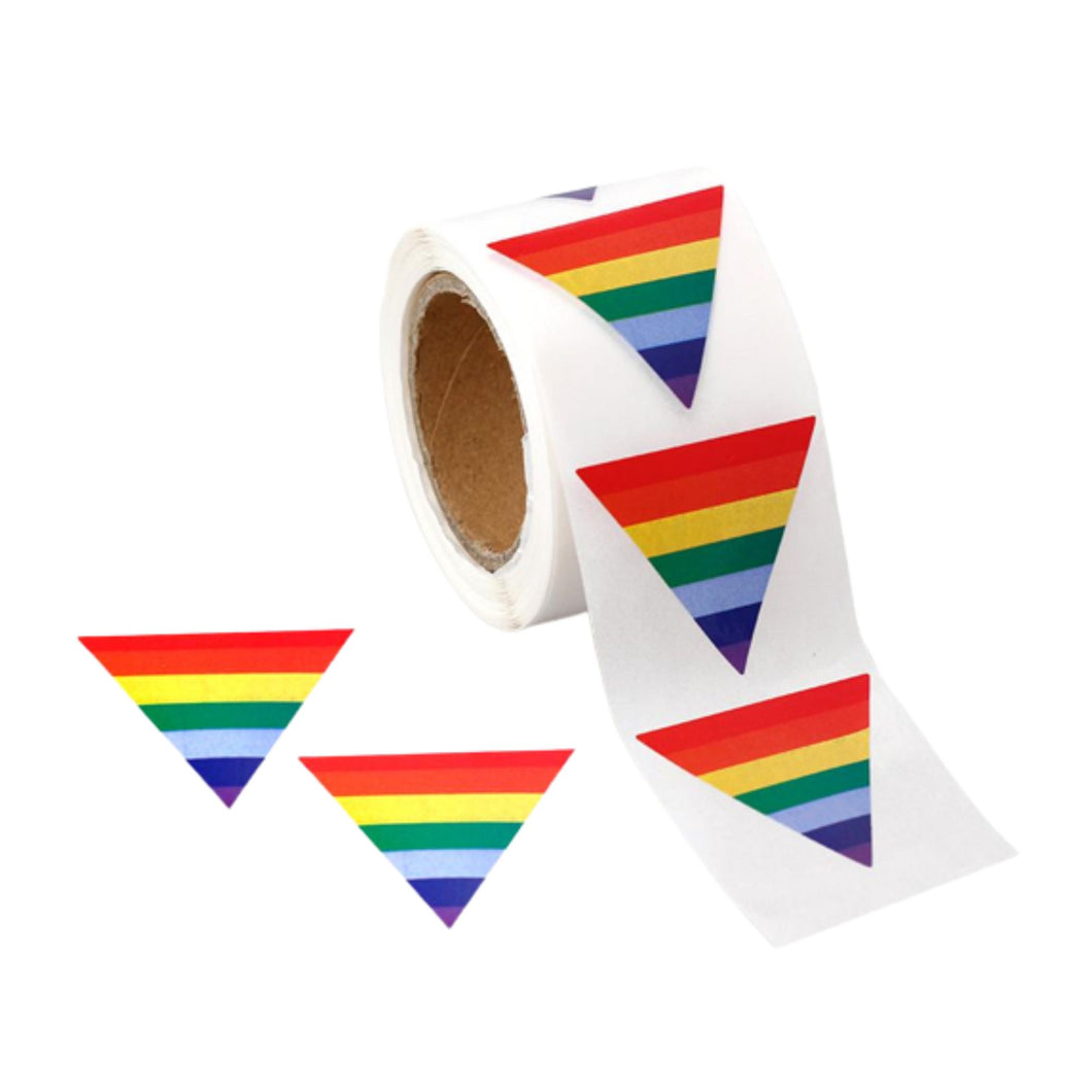Triangle Rainbow Stickers, Gay Pride Awareness Label, LGBT Decals