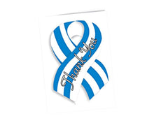 Load image into Gallery viewer, Blue and White Ribbon Thank You Cards, ALS Awareness