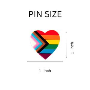 Bulk "Progress Pride" Daniel Quasar Heart Silicone Pins in Bulk