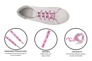 Bulk Pink Ribbon Shoelaces, Bulk Breast Cancer Ribbon Shoelaces - The Awareness Company
