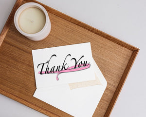 Large Pink Ribbon Thank You Cards for Breast Cancer Fundraising - The Awareness Company