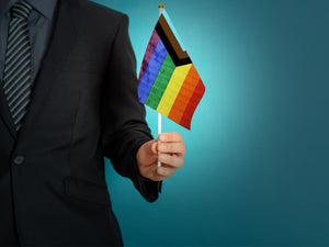 Small Daniel Quasar Flags on a Stick for PRIDE Parades and Events - The Awareness Company